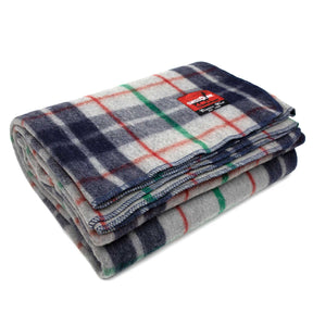 New Plaid Wool Blanket (Grey/Blue)
