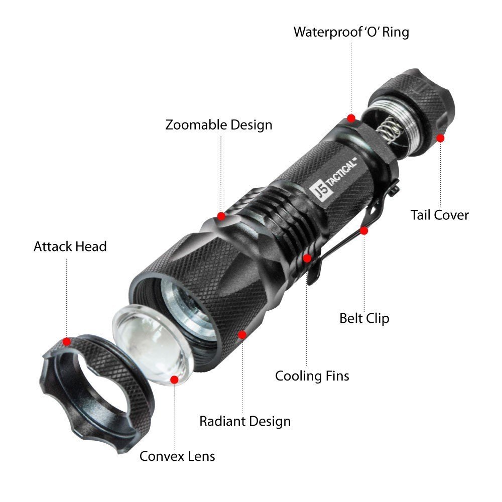 300 Lumen V1 PRO Flashlight | J5 Tactical
